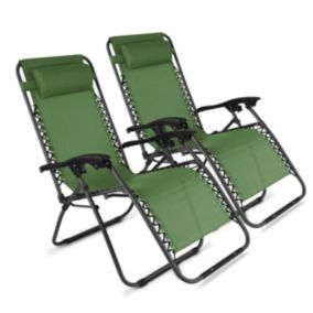 Lot de 2 fauteuils lounge en acier vert  Oviala