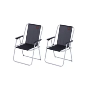 Lot de 2 fauteuils piccolo de camping pliables - O'Camp - Noir - Dimensions : 57 x 55 x 80 cm