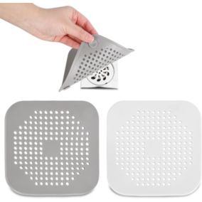 Lot de 2 filtres antibuée en silicone pour couvrir la brume du lavabo de la salle de bain, filtres à cheveux