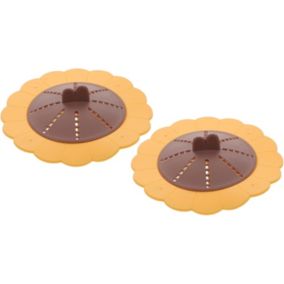 Lot de 2 filtres à cheveux en silicone tournesol pour salle de bain et cuisine