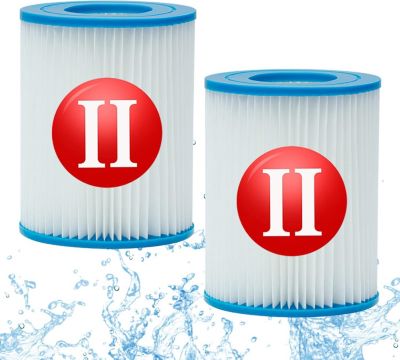 Lot de 2 filtres de rechange pour spa gonflable, compatibles avec le filtre Bestway 58094 Type II, lavables et réutilisables.