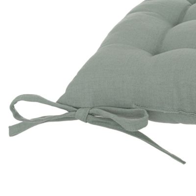 Lot de 2 Galettes de chaise en Coton Vert Céladon 38 x 38 cm
