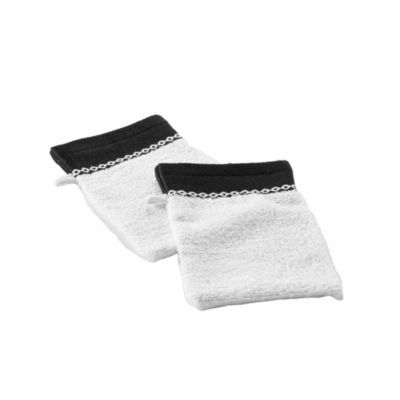 Lot de 2 gants de toilette 15 x 21 cm Majestic blanc