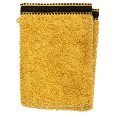 Lot de 2 gants de toilette Joia - coton 550 gr/m² - jaune moutarde 15x21 cm - Atmosphera