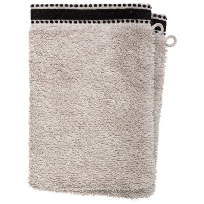 Lot de 2 gants de toilette Joia - coton 550 gr/m² - lin 15x21 cm - Atmosphera