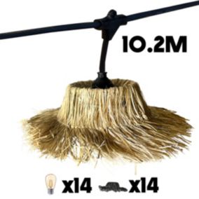 Lot de 2 guirlandes TAHITI LIGHT CONNECTABLE Beige Paille 10.2M