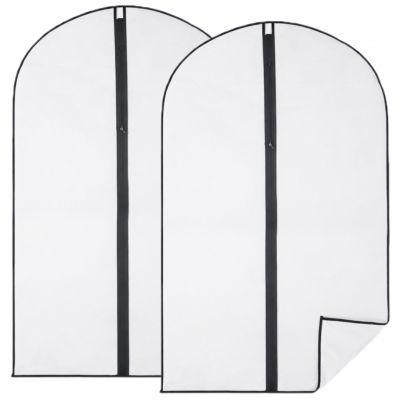 Lot de 2 housses pour vêtements à suspendre avec zip - 60 x 120 cm - Opaque - Vivezen