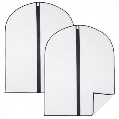 Lot de 2 housses pour vêtements à suspendre avec zip - 60 x 80 cm - Opaque - Vivezen