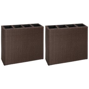 Lot de 2 jardinières lit sureleve resine marron Helloshop26