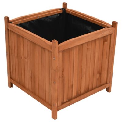 Lot de 2 jardinières surelevees 50 bois marron Helloshop26