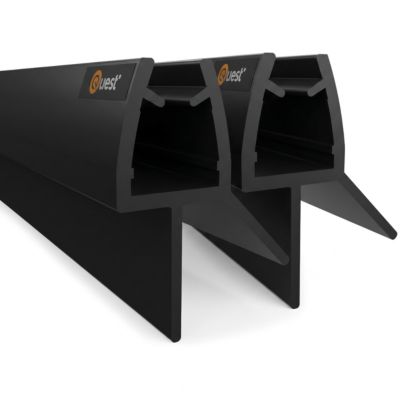 Lot de 2 Joint de porte de douche 100 cm QUEST, bas, pour verre 6-8 mm - noir