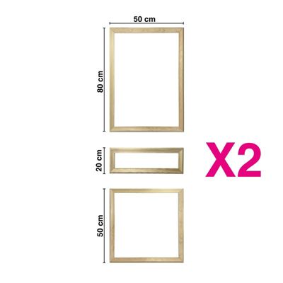 Lot de 2 kits pour moulures de porte décoratives en bois - à doucine - Prêt à coller et peindre