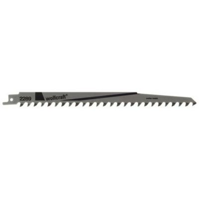 Lot de 2 lames de scie sabre Wolfcraft 2289000 HCS 239 mm, denture 218 mm, pas 8,5 mm