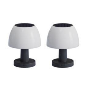 Lot de 2 Lampe de table solaire LUMINA Blanc Plastique H13.5 cm