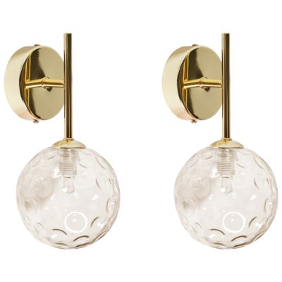 Lot de 2 lampes murales ANADYR Verre Beige