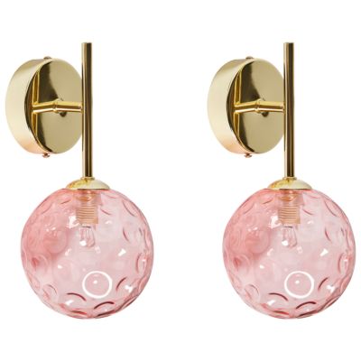 Lot de 2 lampes murales ANADYR Verre Rose