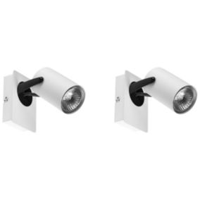 Lot de 2 lampes murales blanc et noir KLIP