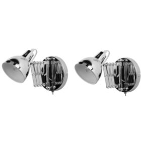 Lot de 2 lampes murales chrome HARRINGTON