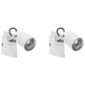 Lot de 2 lampes murales en métal blanc BONTE