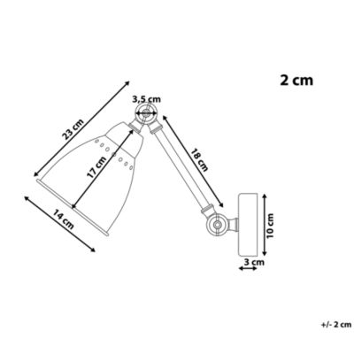 Lot de 2 lampes murales MISSISSIPPI Réglable Métal Gris graphite