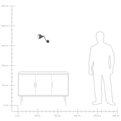 Lot de 2 lampes murales MISSISSIPPI Réglable Métal Gris graphite