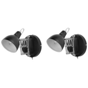 Lot de 2 lampes murales noir HARRINGTON