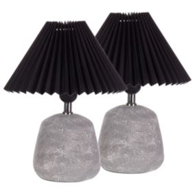 Lot de 2 lampes à poser en céramique grise ZEYI