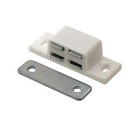 Lot de 2 loqueteaux Blanc 4 kg entraxe 34mm Diall