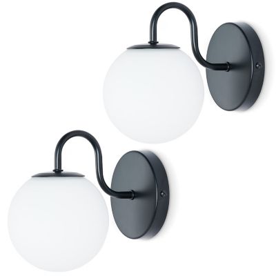 Lot de 2 luminaires pour miroir de salle de bain, appliques murales LED, lampes de chevet LED modernes, diamètre : 13 cm