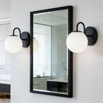 Lot de 2 luminaires pour miroir de salle de bain, appliques murales LED, lampes de chevet LED modernes, diamètre : 13 cm