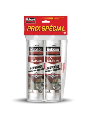 Lot de 2 Mastic Rubson Maison Acrylique Murs-Fenêtres blanc cartouche 280ml