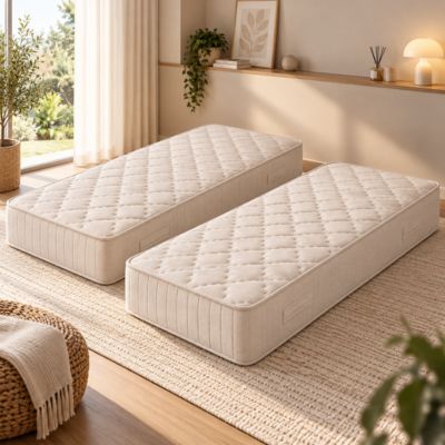Lot de 2 Matelas 20cm - 140x200 - Indéformable - Fermeté optimale - Confort supérieur - Usage quotidien - Lot avec 2 protèges mat