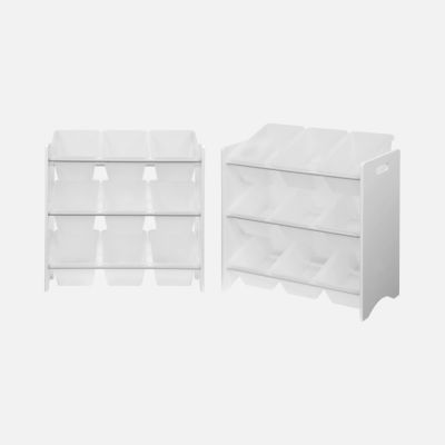 Lot de 2 meubles de rangement pour enfant blanc. 18 casiers. 64x29.5x60cm