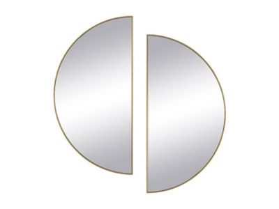 Lot de 2 miroirs demicercle design en métal L.50 x H.100 cm Doré — free download