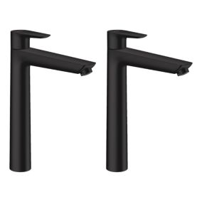 Lot de 2 Mitigeur de lavabo 240, sans tirette ni vidage noir mat Hansgrohe x2