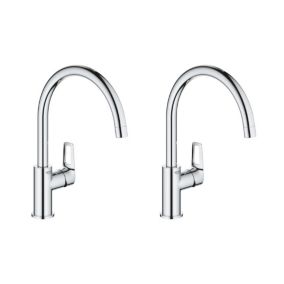 Lot de 2 mitigeurs cuisine GROHE Bauloop chromé