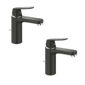 Lot de 2 mitigeurs lavabo GROHE Eurosmart Cosmopolitan M Noir mat