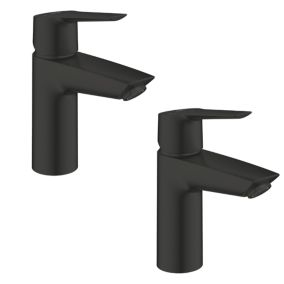 Lot de 2  mitigeurs lavabo GROHE Start ouverture eau froide noir S