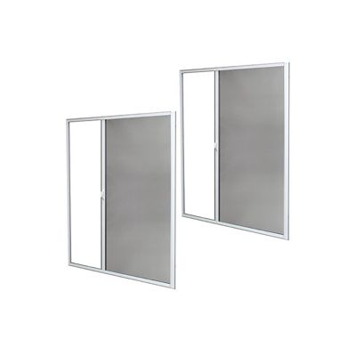 Lot de 2 Moustiquaires Latérales ALU H220 cm x L160 cm Blanc
