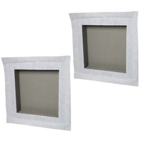 Lot de 2 niches à carreler étanches - formats intérieurs 30 x 30 cm - 9 cm de profondeur