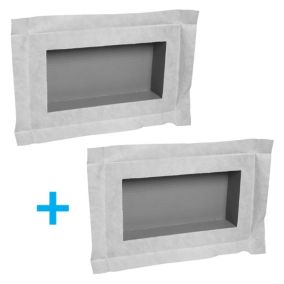 Lot de 2 niches de douche à carreler  - formats intérieurs 40 x 20 cm - 9 cm de profondeur