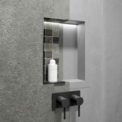 Lot de 2 niches de douche à carreler  - formats intérieurs 40 x 20 cm - 9 cm de profondeur