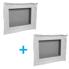 Lot de 2 niches de douche à carreler - formats intérieurs 40 x 30 cm - 9 cm de profondeur