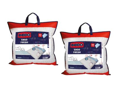 Lot de 2 oreillers DODO mémoire de forme effet fraicheur - 60x 60 cm - FRESH