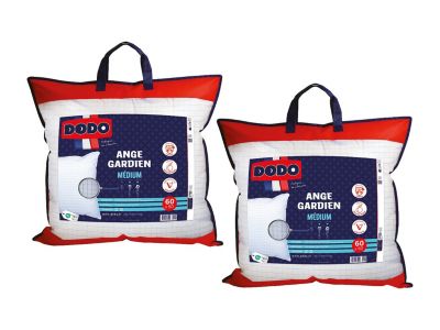 Lot de 2 oreillers DODO - Protection Totale  anti acariens - 60 x 60 cm - ANGE GARDIEN