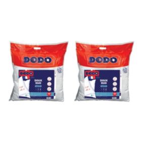 Lot de 2 oreillers DODO toucher peau de pêche  - 60  x 60 cm - DOUX DUO