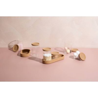 Lot de 2 organiseurs en verre avec support liège - 5five