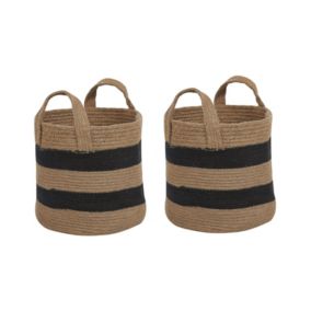 Lot de 2 paniers beige et noir 34 cm GEREDE