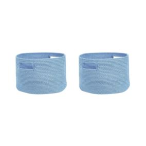 Lot de 2 paniers CHINIOT Coton Bleu clair