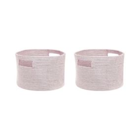 Lot de 2 paniers CHINIOT Coton Rose pastel